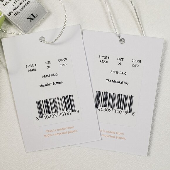 Andie Swim The Molokai Top & The Bikini Bottom Size XL Textured Floral Daiquiri - Picture 2 of 16